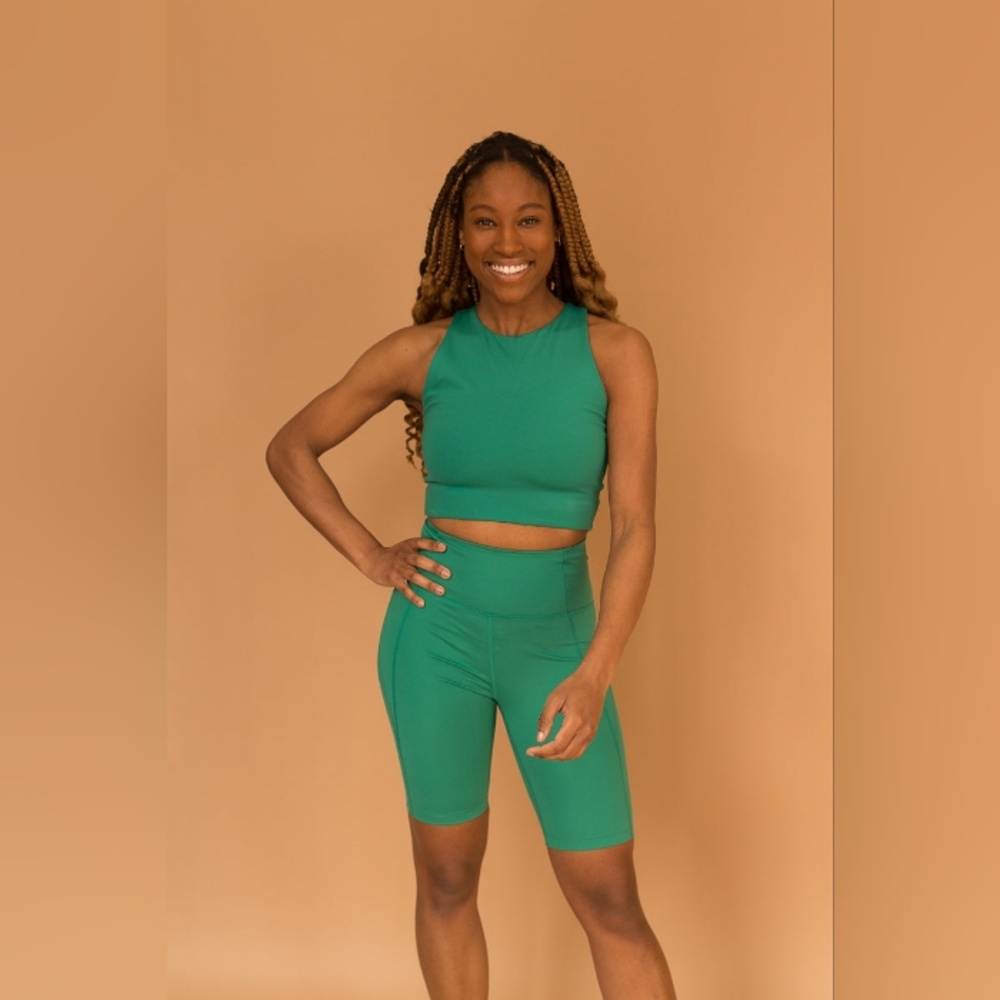 Girlfriend Collective Green Bike Shorts